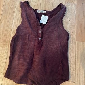 Free People Purple Tank Top with Buttons